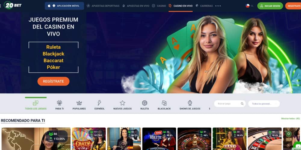 20Bet casino en vivo