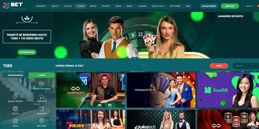 Juegos de casino 22bet