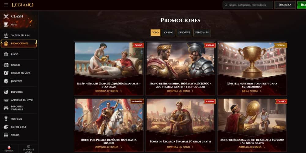 Legiano casino atractivo bono