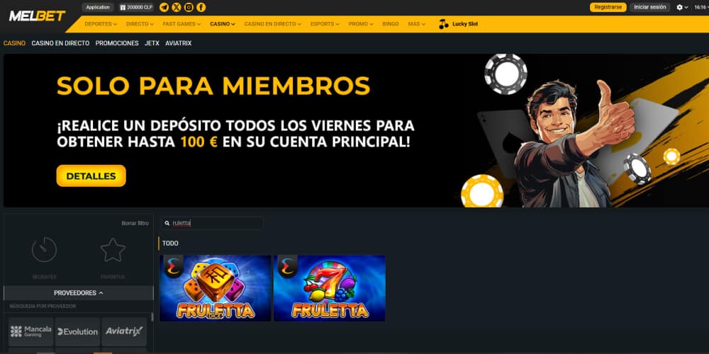 Melbet casino ruletas