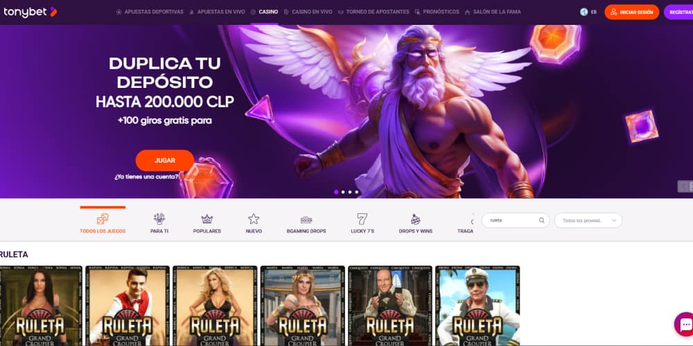 Tonybet casino ruletas